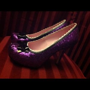 Sparkly Hot Topic Purple Glitter Pumps 6